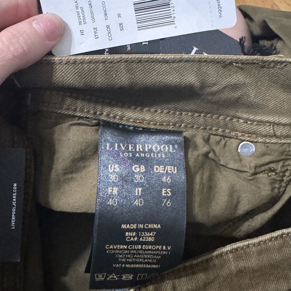 Liverpool Regent Relaxed Straight Colored Denim in Tobacco - Picture 6 of 7